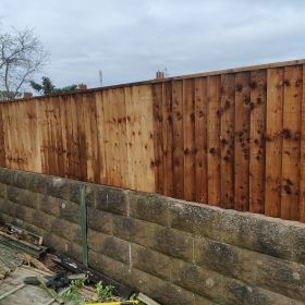 Before and after photos of replacement fencing.
The fencing is close board type and replaced old broken fence to property in Sherwood area.: Click Here To View Larger Image